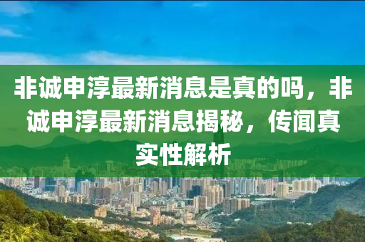 非诚申淳最新消息是真的吗，非诚申淳最新消息揭秘，传闻真实性解析中山市多米克自动化设备有限公司