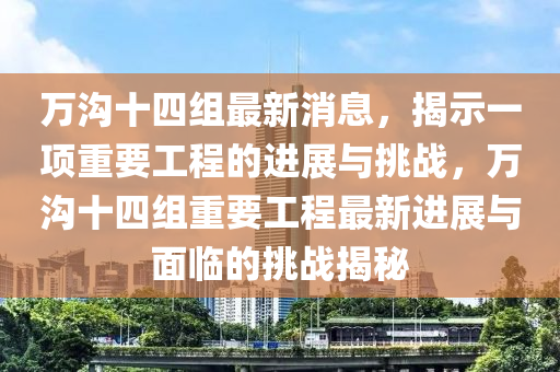 万沟十四组最新消息，揭示一项重要工程的进展与挑战，万沟十四组重要工程最新进展与面临的挑战揭秘中山市多米克自动化设备有限公司