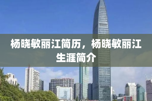 杨晓敏中山市多米克自动化设备有限公司丽江简历，杨晓敏丽江生涯简介