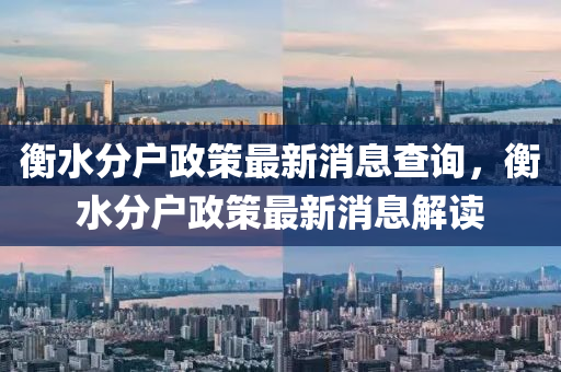 衡水分户政策最新消息查询，衡水分户政策最新消息解读